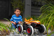 Load image into Gallery viewer, Hot Wheels RC Toy, Remote-Control Monster Trucks Unstoppable Tiger Shark in 1:15 Scale with Terrain Action Tires
