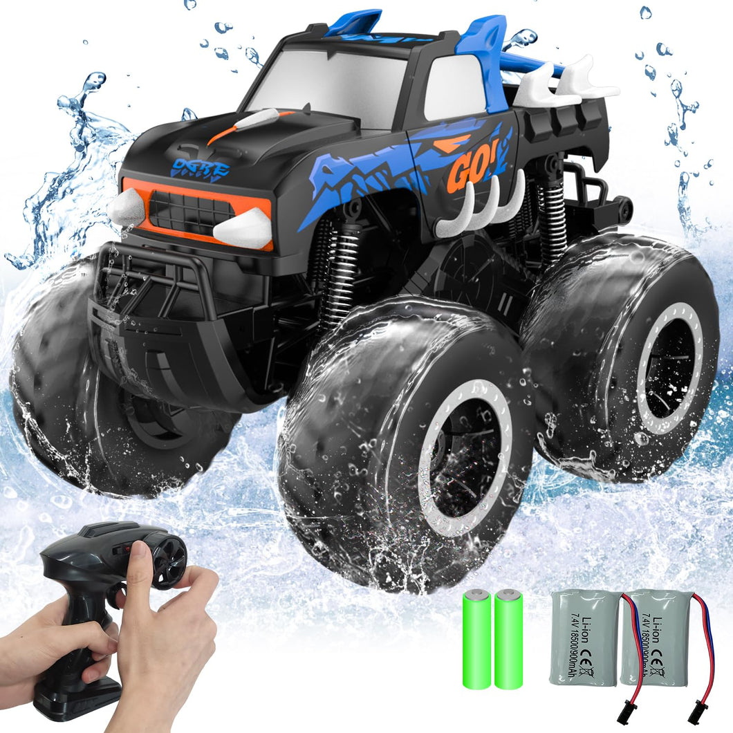 Amphibious Remote Control Car Toys for Boys 2.4 GHz 1:16 All Terrain Off-Road RC Car Waterproof RC Monster Truck