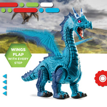 Load image into Gallery viewer, Discovery Kids RC Dragon Smoke, Large Dinosaur Toy w/Actual Smoke Breath, Wing-Flapping, Roaring, Light-Up, Realistic Sound
