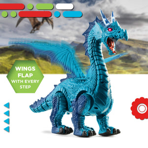 Discovery Kids RC Dragon Smoke, Large Dinosaur Toy w/Actual Smoke Breath, Wing-Flapping, Roaring, Light-Up, Realistic Sound
