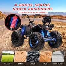 Load image into Gallery viewer, 24V Ride on Car 4WD Quad Electric Vehicle, 4x80W Powerful Engine, with 7AHx2 Large Battery, Accelerator Handle, Black
