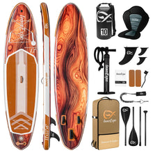Load image into Gallery viewer, InnoExpo 11' Inflatable Stand Up Paddle Boards with Premium Accessories, Wide Stable SUP Paddle Board Design, Non-Slip Comfort Deck for Youth &amp; Adults (Timber/Kayak Seat)

