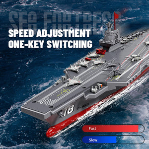 40CM S19 Remote Controlled Warship Aircraft Carrier Battleship 10km/h 4WD 2.4G RC Boat On Water Lakes Pools Exhibits Models for Boys Kids
