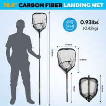 Load image into Gallery viewer, PLUSINNO Fishing Net with Telescoping Handle, Carbon Fiber Fish Net 6.56Ft
