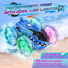 Load image into Gallery viewer, Amphibious Remote Control Car 4WD Waterproof 2.4Ghz Fast Stunt RC Car 360° Rotating with Lights Xmas Gifts
