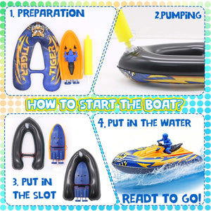 Remote Control Boat for Kids with Inflatable Bumper Rechargeable Battery USB Charge rc Boat for Pool Kids 8-12 Years