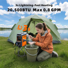 Load image into Gallery viewer, Hillhub Portable Propane Water Heater for Camping Instant Hot &amp; Shower Pump
