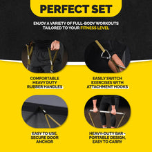 Load image into Gallery viewer, Tribe Lifting Resistance Bands for Working Out Men and Women - Pull Up Bands Set of 5 with Handles, Door Anchor and Bar - Workout Bands for Strength Training, Exercise Bands for Home Gym

