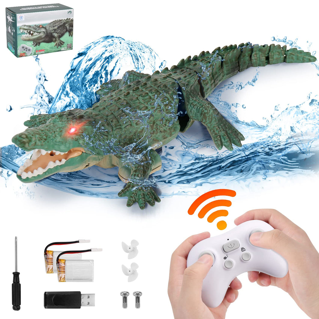 Remote Control Crocodile High Simulation RC Crocodile Boat Toys for Swimming Pool Lakes Bathroom, Great Gift