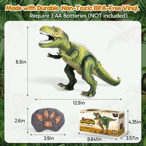 Robot Dinosaur Toy for Kids Boys 3+ Big T rex with Light and Realistic Roaring Sound, Remote Control Walking & Dancing Dinosaur