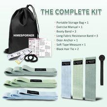 Load image into Gallery viewer, HIMESPORNER 9 PCS Fabric Resistance Bands Set for Working Out-Blue and Green
