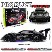 Load image into Gallery viewer, 1:16 RC Drift Car 2.4GHz Spray 4WD LED Lights 30+KM/H High Speed Remote Control Car 2 Batteries 60Min Infinitely (Black 1:16)
