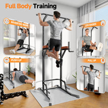 Load image into Gallery viewer, Power Tower Pull Up Station for Home Gym, Dip Station with Splayed H-Shaped Base, 440LBS Capacity

