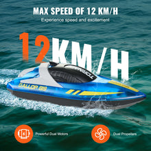 Load image into Gallery viewer, RC Boat for Kids, Remote Control Boat for Pools &amp; Lakes, Racing Boat with LED Light &amp; 2 Rechargeable Batteries, Whole Body Waterproof
