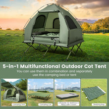 Load image into Gallery viewer, S AFSTAR 2-Person Tent Cot, 5-in-1 Camping Tents with Air Mattress &amp; Air Pillow, Sleeping Bag, Camping Cot, Sunshade &amp; Wheeled Bag, Off The Ground Tent, Elevated Tent Cot for Camping Hiking Travel
