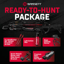 Load image into Gallery viewer, Barnett Explorer XP370 - Compact and Lightweight Crossbow. 370FPS, Adjustable Butt Stock, Illuminated Red Dot Scope, with Headhunter Bolts, Side Mount Quiver and Precision Textures
