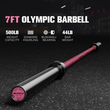 Load image into Gallery viewer, RitFit 7ft Olympic Barbell Bar, General Purpose Weight Bar Suitable for Olympic Lifts and Power Lifts, 500LBS Capacity
