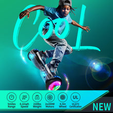 Load image into Gallery viewer, Scooter, Electric Scooters with 6.5&quot; Flash Wheels &amp; LED Headlights Fender Lights, All Terrain for Girls Boys Kids Ages 5+
