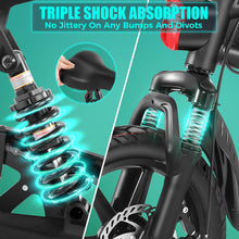 Load image into Gallery viewer, Folding Electric Bike for Adults, 374Wh Ebike, 20MPH Electric Bikes, 14&quot; Foldable Electric Bicycle, 20-50 Miles Electric Bikes
