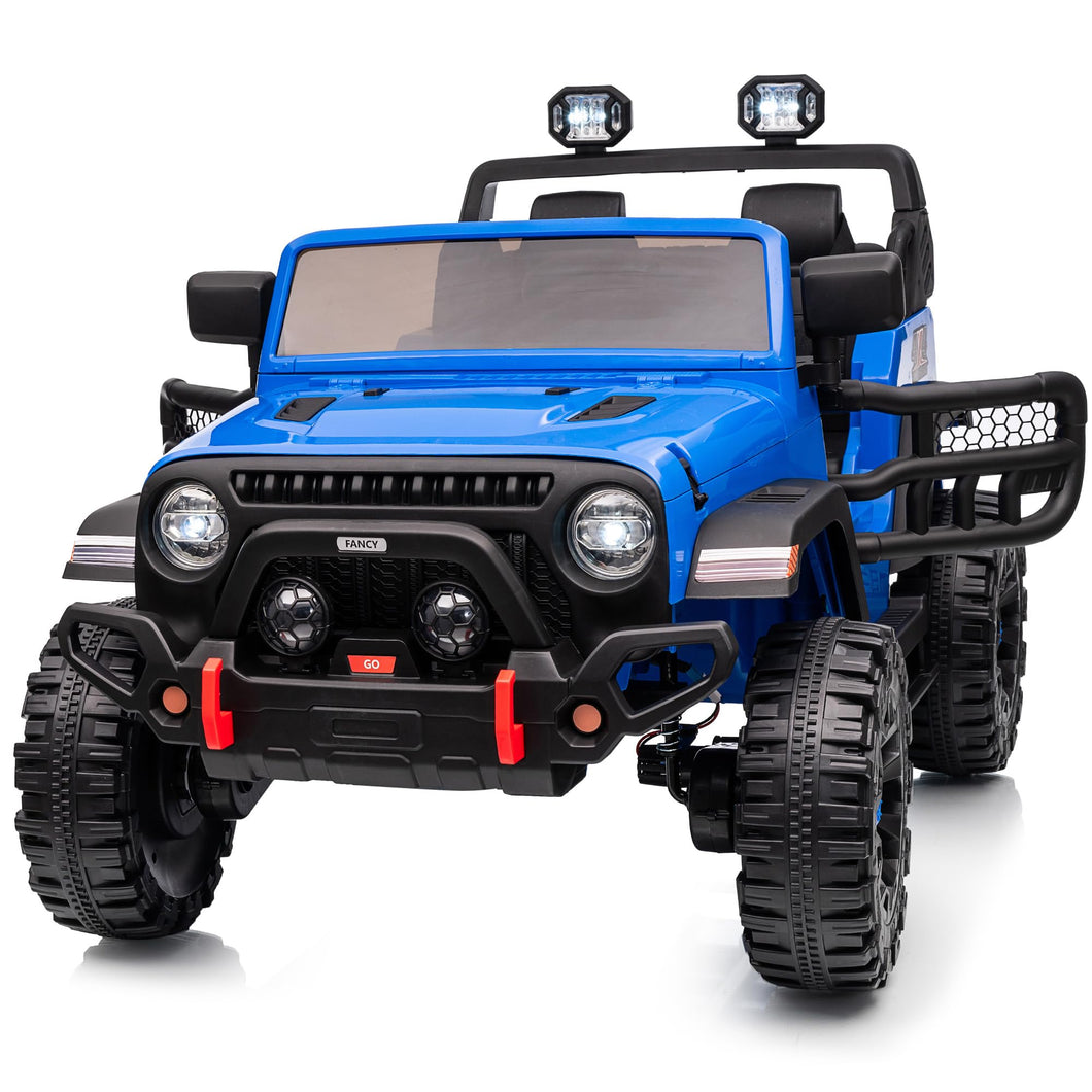 2 Seater Ride on Toy Car for Kids, 24V 4WD Ride-on Truck Kids Electric Car with Remote Control, 4x200W Motors - Blue