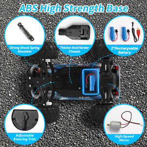 Remote Control Car, All Terrain 1:18 Remote Control Truck for Boys, 2.4GHz RC Car with Cool Led Light