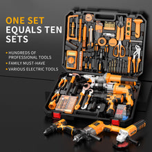 Load image into Gallery viewer, IZIO 42-Piece General Home Repair Tool Set with Drill, Grinder &amp; Multimeter - Ideal Gift Idea for Men, Dad, Husband, Homeowners - Complete DIY Hand Tool Kit for Housewarming, Birthday, Christmas
