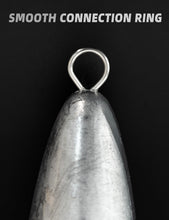 Load image into Gallery viewer, BLUEWING Torpedo Sinker Through Wire Fishing Weight Saltwater Bullet Lead Double Ringed, 20 oz, 2 Pack
