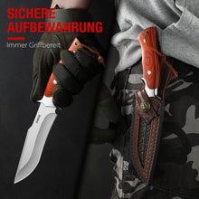 Load image into Gallery viewer, Omesio Hunting Knife Handmade Set EDC Fixed Blade Hunting Knives, Knives for Men, Wood Handle
