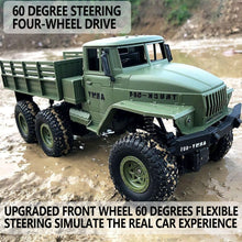 Load image into Gallery viewer, RC Military Truck 6x6 Road Remote Control Car 1/16 Scale Remote Control Truck 4WD All Terrain Rock Army Transport Vehicle

