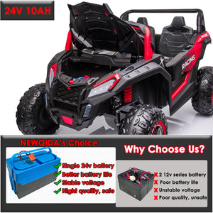 XXXL 24V Ride On Toys for Big Kids UTV Large 2 Seater Ride On Car for Kids 4WD Ride On Truck with Remote Control, Off-Road, Red