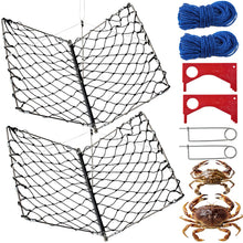 Load image into Gallery viewer, Synceduo 2PCS Castable Crab Trap with Gauge, Rope and Bait Clip, Foldable Crab Traps for Blue Crabs Fishing Equipment Nets Pots for Crabbing Dungeness Crawfish
