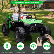 Load image into Gallery viewer, 24V 2-Seater Ride-On Electric Vehicle for Kids with Remote Control, Battery-Powered Off-Road UTV Car Toy, Extra Foldable Seat
