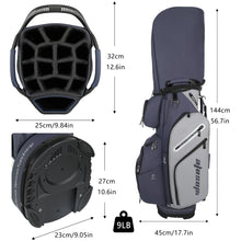 Load image into Gallery viewer, wosofe 14-Way Golf Cart Bag, Waterproof PU Leather, Blue/Grey Tour Style
