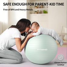 Load image into Gallery viewer, FITMIND_ Extra Thick Exercise Ball Yoga Ball 22in/26in/30in for Workout Pregnancy Stability- green
