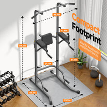 Load image into Gallery viewer, Power Tower Pull Up Station for Home Gym, Dip Station with Splayed H-Shaped Base, 440LBS Capacity
