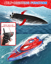 Load image into Gallery viewer, Spider Hero RC Boat, 2.4GHz Remote Control Boat with LED Lights for Kids, Pool Toy with 2 Rechargeable Batteries

