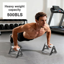 Load image into Gallery viewer, Push Up Stand, Pushup Handles for Strength Training, Heavy-duty Stainless Steel Push Up Bars Gym Exercise Equipment, Hold Up to 500lbs, 1 Pair black
