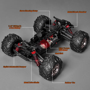 1/16 Scale Hobby RC Car, 36 KPH High-Speed 4WD RC Truck, 2.4 GHz Remote Control Car, All-Terrain Electric Vehicle, 4X4