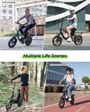 Load image into Gallery viewer, 16&quot; Folding Electric Bike for Adults, 750W Peak Motor with Max 55Miles PAS Range &amp; 19MPH EBike, 374.4Wh Battery Electric Bicycles
