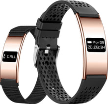 Load image into Gallery viewer, CNBRO Smart Bracelet Ultra Thin Fitness Tracker for Women Men Slim Health Band Sleep Heart Rate Monitor Pedometer Step Counter Lightweight Ladies Wearable Activity Tracker, Silicone &amp; Nylon Strap
