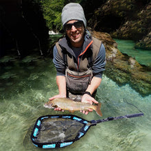 Load image into Gallery viewer, PLUSINNO Floating Fishing Net for Steelhead, Salmon, Fly, Kayak, Catfish, Bass, Trout Fishing, Rubber Coated Landing Net for Easy Catch &amp; Release, Compact &amp; Foldable for Easy Transportation &amp; Storage
