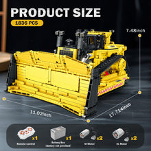 Load image into Gallery viewer, Bulldozer Building Set, APP Remote Control Loader RC Bulldozer Construction Toy with 2.4GHz Multi-Player Mode 22001
