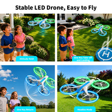 Load image into Gallery viewer, Drone for Kids,Easy-to-Use RC Drone with LED Propeller Guards Altitude Hold
