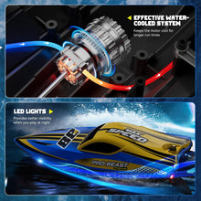 Load image into Gallery viewer, Brushless RC Boat 30+MPH, Big Remote Control Boats for Adults and Kids, Fast Racing Boat with Self-Righting, LED Lights
