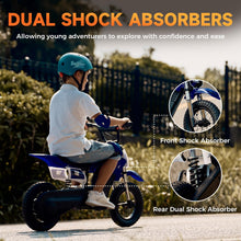 Load image into Gallery viewer, A12 Electric Dirt Bike for Kids Ages 3-10,350W Kids Electric Motorcycle 15.5 MPH MAX, 14 Miles Max Range
