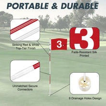 Load image into Gallery viewer, DuraRange 6 ft Golf Flagstick Sets, Number 3 and 4 Flags, 2 Pack
