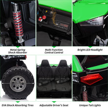Load image into Gallery viewer, 24V 2-Seater Ride-On Electric Vehicle for Kids with Remote Control, Battery-Powered Off-Road UTV Car Toy, Extra Foldable Seat
