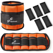 Load image into Gallery viewer, Adjustable Ankle Weights, 4.6 kg Sportneer 1 Pair Wrist Weights Arm Leg Weight Straps -Orange
