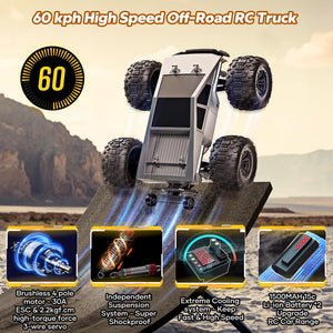 1:16 Brushless RC Car Remote Control Truck for Adults, Max 45mph 4WD High Speed Off-Road Remote Control Cars for Teens Kids Gifts