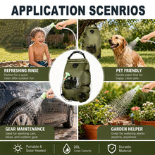Load image into Gallery viewer, KIPIDA Solar Shower Bag, 5 Gal/20L, Portable Camping Shower with Removable Hose and On-Off Switchable Head, for Beach, Hiking, 2 Pack
